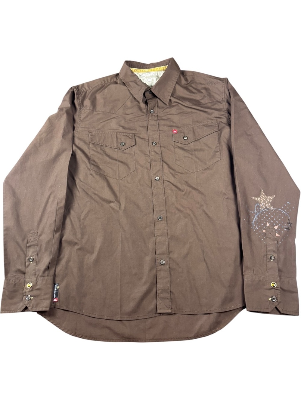 Quiksilver Y2K Star Grunge Western Button Up Shirt